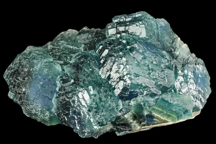 Stepped Green Fluorite Crystal Cluster - China #111922